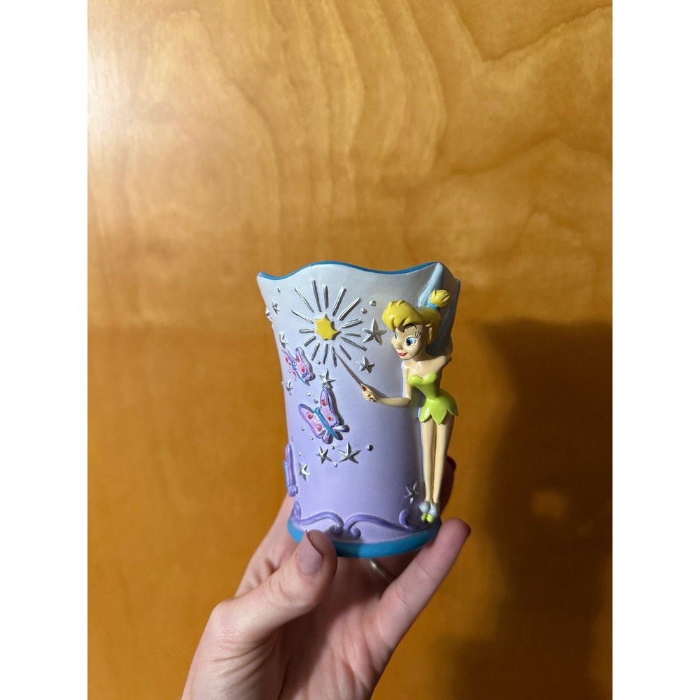 Y2K Tinker Bell Magic Resin Cup 4in Purple bathroom Decor Disney